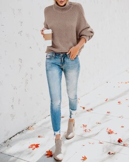 Foto 5 | Foto 5 | Suéter Saodimallsu De Cuello Alto De Gran Tamaño Para Mujer De Invierno Cálido - Venta Internacional.