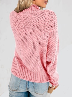 Foto 6 | Foto 6 | Jersey Saodimallsu De Cuello Alto De Punto Rosa Extragrande Para Mujer - Venta Internacional.