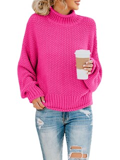 Foto 1 | Foto 1 | Jersey Saodimallsu De Cuello Alto De Gran Tamaño Para Mujer, Color Rojo - Venta Internacional.