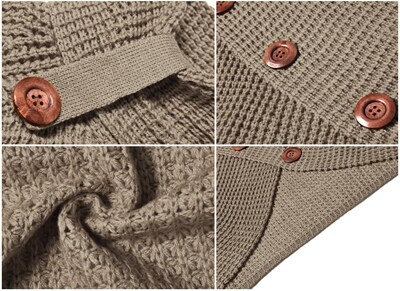 Foto 4 | Foto 4 | Jersey Grecerelle De Punto Grueso Con Cuello Alto Para Mujer, Color Caqui, Talla Xl - Venta Internacional.