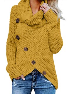 Foto 1 | Foto 1 | Jersey Grecerelle De Cuello Alto Para Mujer, Grueso, Amarillo, 2xl - Venta Internacional.