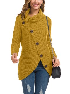 Foto 2 | Foto 2 | Jersey Grecerelle De Cuello Alto Para Mujer, Grueso, Amarillo, 2xl - Venta Internacional.