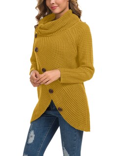 Foto 3 | Foto 3 | Jersey Grecerelle De Cuello Alto Para Mujer, Grueso, Amarillo, 2xl - Venta Internacional.