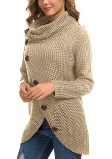 Foto 5 | Foto 5 | Jersey Grecerelle Para Mujer, Cuello Alto, Punto Grueso, Color Caqui, Talla L - Venta Internacional.