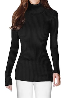Foto 1 | Foto 1 | Jersey V28 Para Mujer, Elástico, Cuello Alto, Corte Ajustado, Negro - Venta Internacional.