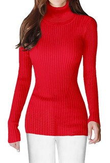 Foto 3 | Foto 3 | Jersey V28 Para Mujer, Elástico, Cuello Alto, Tejido Rojo, 2xl - Venta Internacional.