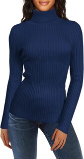 Foto 1 | Foto 1 | Jersey V28 Para Mujer, Elástico, Cuello Alto, Color Azul Marino, Talla M - Venta Internacional.