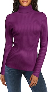 Foto 1 | Foto 1 | Jersey V28 De Manga Larga De Punto Con Cuello Alto Elástico Para Mujer - Venta Internacional.