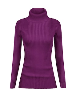 Foto 2 | Foto 2 | Jersey V28 De Manga Larga De Punto Con Cuello Alto Elástico Para Mujer - Venta Internacional.