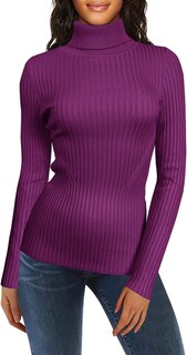 Foto 1 | Foto 1 | Jersey V28 De Manga Larga De Punto Con Cuello Alto Elástico Para Mujer - Venta Internacional.