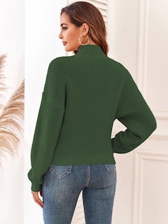 Foto 3 | Foto 3 | Jersey Zaful de Cuello Alto con Manga de Farol para Mujer - Venta Internacional