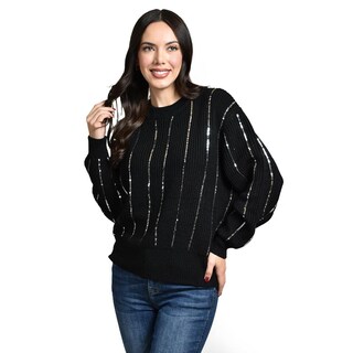 Foto 1 | Foto 1 | Sueter De Punto Con Lentejuela Roman Fashion / Juvenil, 4004 (negro / Plata) Negro