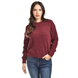 Foto 1 | Foto 1 | Sueter Tejido Cuello Redondo Roman Fashion /juvenil, 2878 (vino) Vino