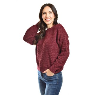Foto 2 | Foto 2 | Sueter Tejido Cuello Redondo Roman Fashion /juvenil, 2878 (vino) Vino