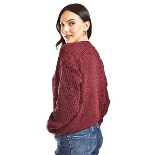 Foto 3 | Foto 3 | Sueter Tejido Cuello Redondo Roman Fashion /juvenil, 2878 (vino) Vino