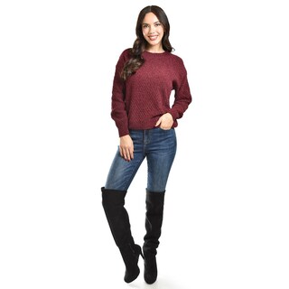 Foto 4 | Foto 4 | Sueter Tejido Cuello Redondo Roman Fashion /juvenil, 2878 (vino) Vino