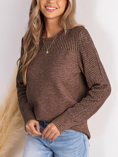 Foto 5 | Foto 5 | Jersey Cupshe Para Mujer, Manga Larga, Cuello Redondo, Punto Marrón - Venta Internacional.