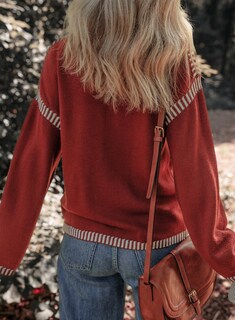Foto 2 | Foto 2 | Suéteres Dokotoo Fashion Otoño 2024 Acogedor Cuello Redondo Mujer Rojo S - Venta Internacional.