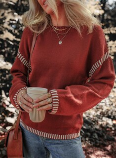 Foto 4 | Foto 4 | Suéteres Dokotoo Fashion Otoño 2024 Acogedor Cuello Redondo Mujer Rojo S - Venta Internacional.