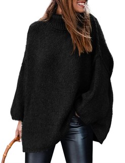 Foto 1 | Foto 1 | Jersey Prettygarden Para Mujer, Cuello Alto, De Invierno, De Gran Tamaño, Negro - Venta Internacional.