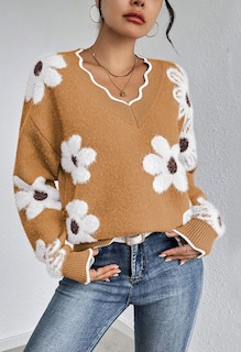 Foto 4 | Foto 4 | Jersey Rosa Queen Flower Oversized Fuzzy Para Mujer S - Venta Internacional.
