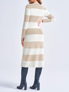 Foto 6 | Foto 6 | Vestido Tipo Suéter Saodimallsu A Rayas Con Cuello En V Y Botones De Manga Larga - Venta Internacional.