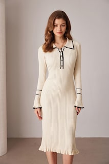 Foto 6 | Foto 6 | Vestido Tipo Jersey Grace Karin De Punto Con Cuello En V Y Manga Larga, Color Albaricoque - Venta Internacional.