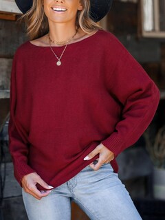 Foto 3 | Foto 3 | Jersey Cupshe Para Mujer, Punto Con Hombros Descubiertos, Rojo, Talla S - Venta Internacional.