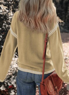 Foto 2 | Foto 2 | Jersey Dokotoo Fall Para Mujer Con Cuello Redondo Y Manga Larga, Color Caqui - Venta Internacional.