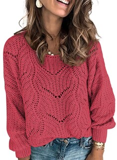 Foto 1 | Foto 1 | Jersey Dokotoo Para Mujer, Cuello Redondo, Hueco, Tejido Trenzado, Color Rosa Xxl - Venta Internacional.