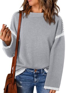 Foto 1 | Foto 1 | Jersey Dokotoo Para Mujer, Manga Larga, Cuello Redondo, Color Gris Xl - Venta Internacional.