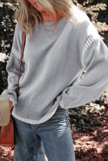 Foto 3 | Foto 3 | Jersey Dokotoo Para Mujer, Manga Larga, Cuello Redondo, Color Gris Xl - Venta Internacional.