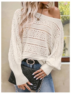 Foto 6 | Foto 6 | Jersey Verdusa De Ganchillo Con Mangas Dolman Y Cuello Barco, Color Albaricoque - Venta Internacional.