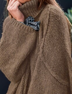 Foto 5 | Foto 5 | Jersey Prettygarden Para Mujer, Cuello Alto, De Invierno, De Gran Tamaño, Marrón - Venta Internacional.