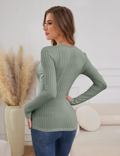 Foto 4 | Foto 4 | Jersey Wrolem De Punto Verde Cruzado Con Cuello En V Profundo Para Mujer - Venta Internacional.