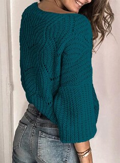 Foto 3 | Foto 3 | Jersey Dokotoo Para Mujer Con Cuello En V, Color Block, Tejido Trenzado, Azul - Venta Internacional.