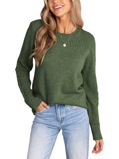 Foto 1 | Foto 1 | Jersey Cupshe Para Mujer, Manga Larga, Cuello Redondo, Punto, Verde, Talla M - Venta Internacional.