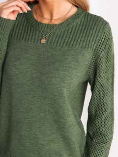 Foto 2 | Foto 2 | Jersey Cupshe Para Mujer, Manga Larga, Cuello Redondo, Punto, Verde, Talla M - Venta Internacional.
