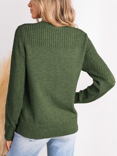 Foto 6 | Foto 6 | Jersey Cupshe Para Mujer, Manga Larga, Cuello Redondo, Punto, Verde, Talla M - Venta Internacional.