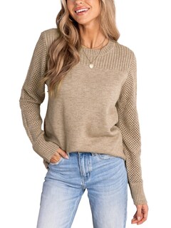 Foto 1 | Foto 1 | Jersey Cupshe Para Mujer, Manga Larga, Cuello Redondo, Punto, Color Caqui, Xl - Venta Internacional.