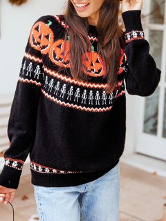 Foto 2 | Foto 2 | Jersey Cupshe Para Mujer De Manga Larga Para Halloween Con Forma De Calabaza L - Venta Internacional.