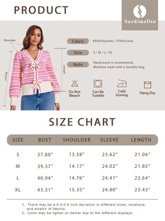 Foto 6 | Foto 6 | Suéter Saodimallsu A Rayas Con Cuello En V Corto Y Manga Abullonada Para Mujer - Venta Internacional.