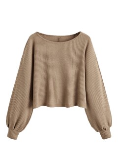 Foto 1 | Foto 1 | Jersey Corto Sweatyrocks, Casual, Cuello Redondo, Punto Acanalado, Color Caqui - Venta Internacional.