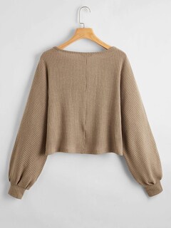Foto 2 | Foto 2 | Jersey Corto Sweatyrocks, Casual, Cuello Redondo, Punto Acanalado, Color Caqui - Venta Internacional.