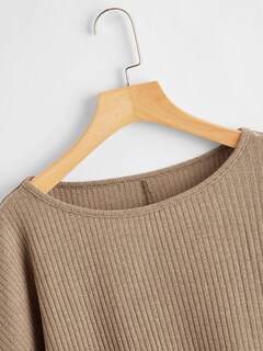 Foto 3 | Foto 3 | Jersey Corto Sweatyrocks, Casual, Cuello Redondo, Punto Acanalado, Color Caqui - Venta Internacional.