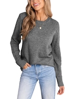 Jersey Cupshe Para Mujer, Manga Larga, Cuello Redondo, Otoño 2024 - Venta Internacional.