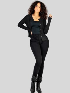 Foto 4 | Foto 4 | Suéter Para Mujer De Manga Larga Con Botones A Juego Sweater Dama De Punto Abrigo Suéteres Suet-1037 Negro Jersey Ligero
