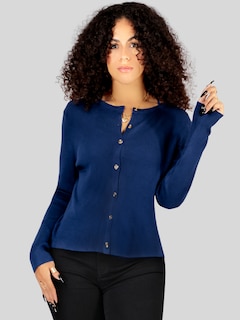 Foto 2 | Foto 2 | Suéter Para Mujer De Manga Larga Con Botones A Juego Sweater Dama De Punto Abrigo Suéteres Suet-1037 Azul Marino Jersey Ligero