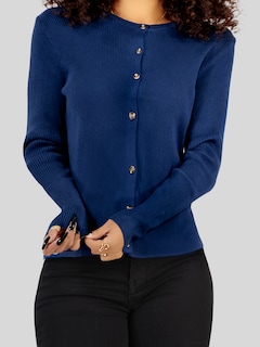 Foto 5 | Foto 5 | Suéter Para Mujer De Manga Larga Con Botones A Juego Sweater Dama De Punto Abrigo Suéteres Suet-1037 Azul Marino Jersey Ligero