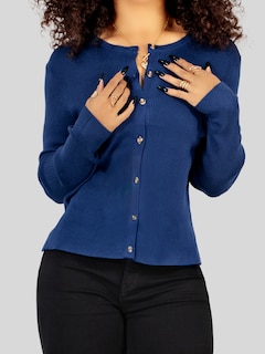 Foto 6 | Foto 6 | Suéter Para Mujer De Manga Larga Con Botones A Juego Sweater Dama De Punto Abrigo Suéteres Suet-1037 Azul Marino Jersey Ligero